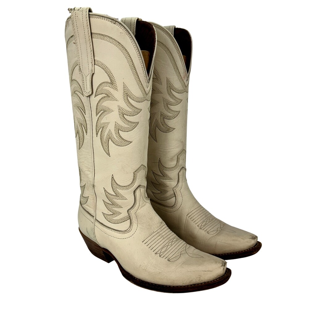 Tecovas Boots Womens Size 6 Leather Western The Annie Cowboy Pointed Toe Bone